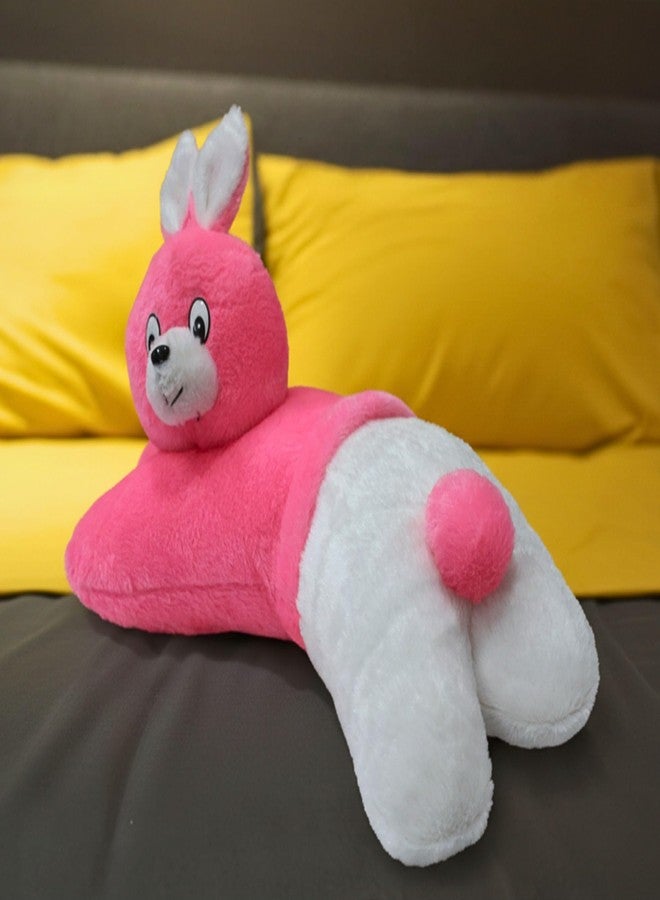 تيكلز وسادة داعمة ناعمة محشوة على شكل أرنب، هدية مثالية للأطفال من الجنسين في أعياد الميلاد (الحجم: 40 سم، اللون: وردي وأبيض) - Image 2